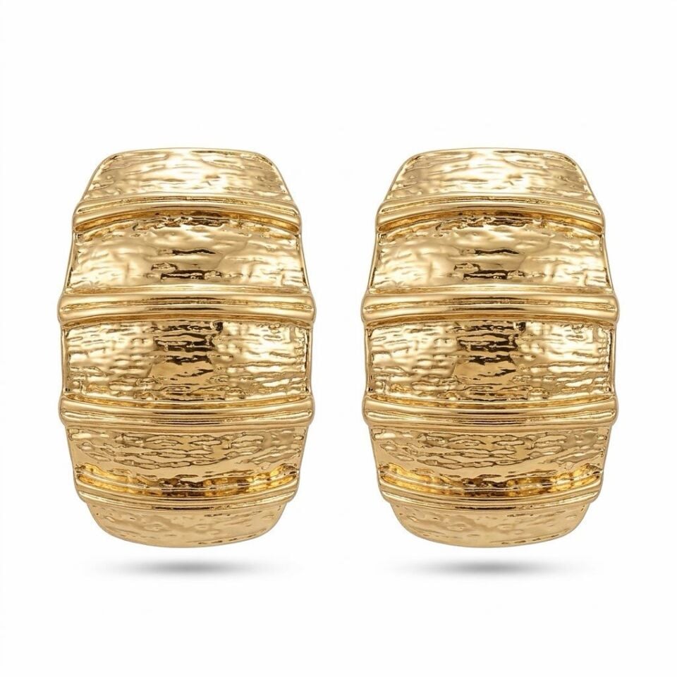 Gold Dokulu Küpe