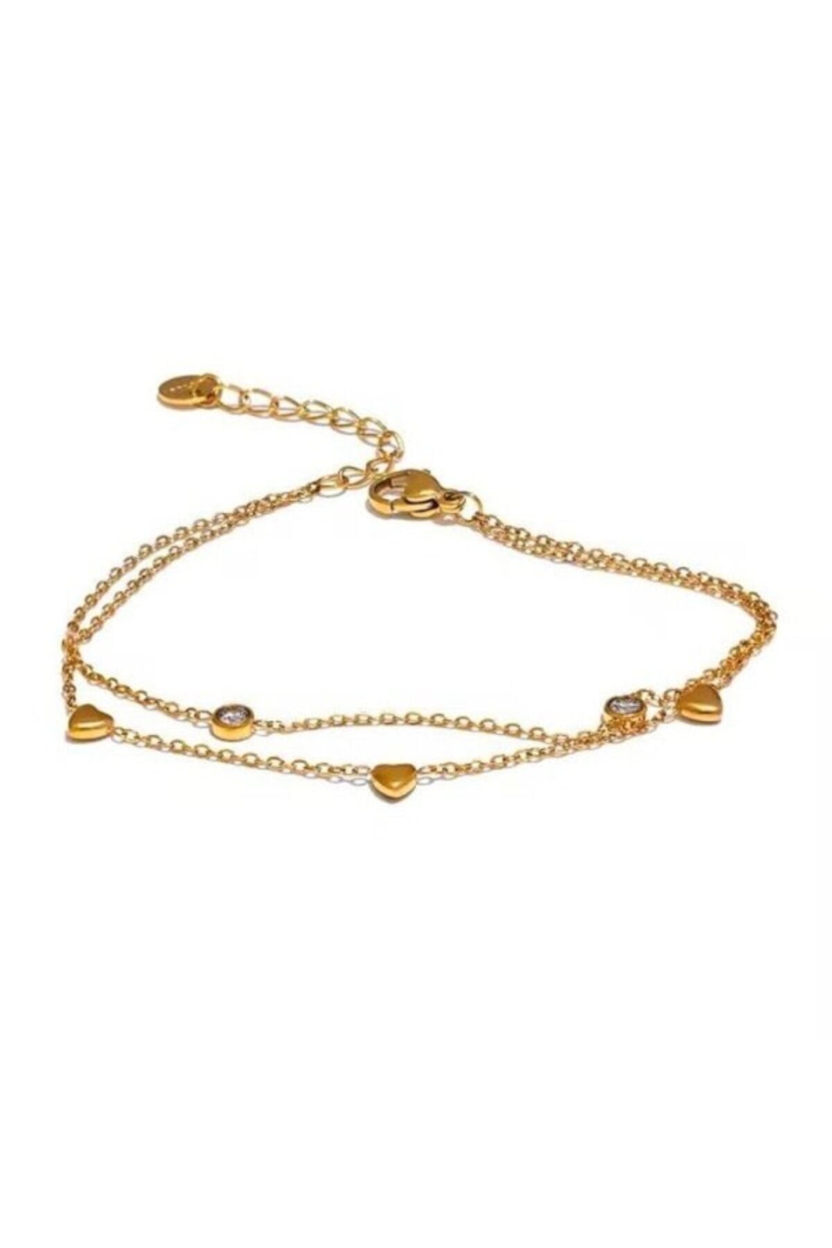 Kalp İkon Çift Zincir Bileklik