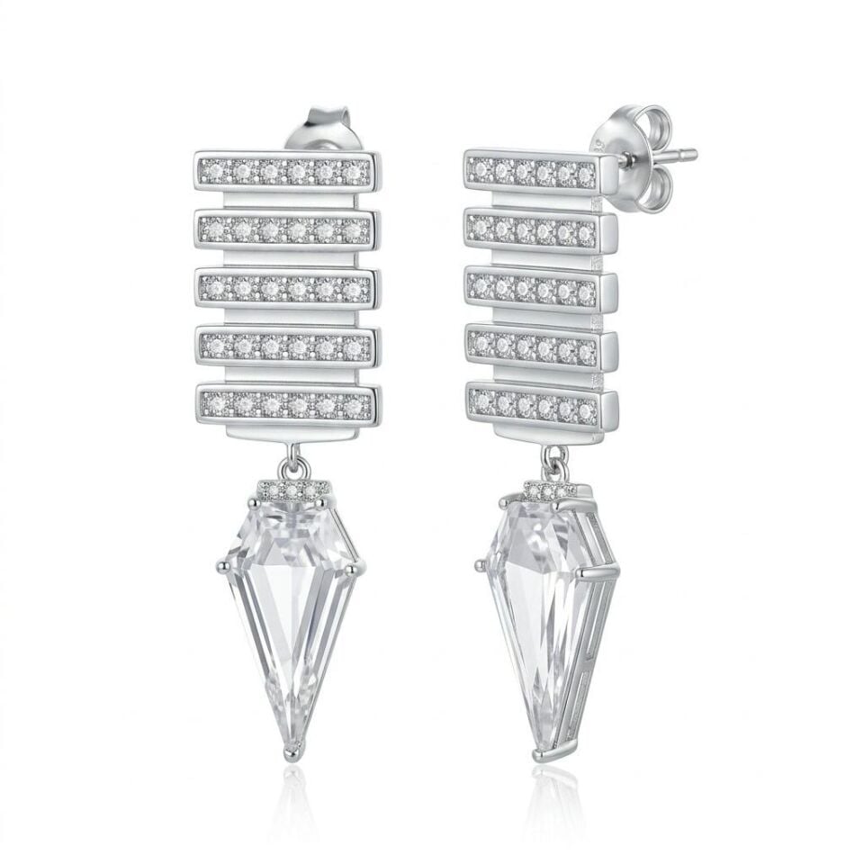 Art Deco Silver Küpe
