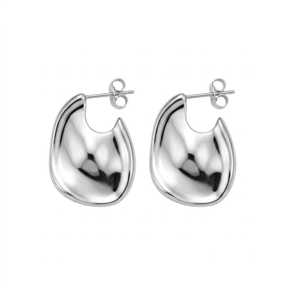 Silver Organik Form Küpe