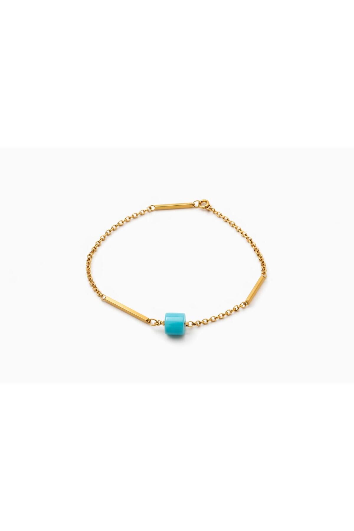 Mavi Boncuk Detay Çelik Halhal