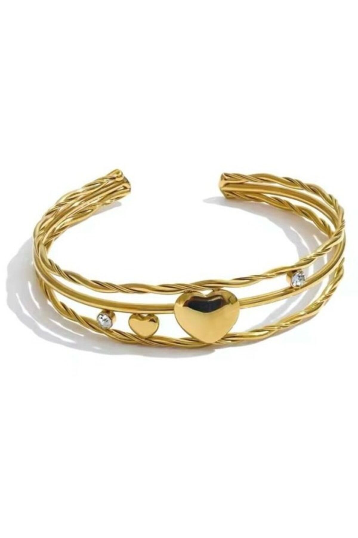 Kalp İkonlu Zirkon Taşlı Bilezik