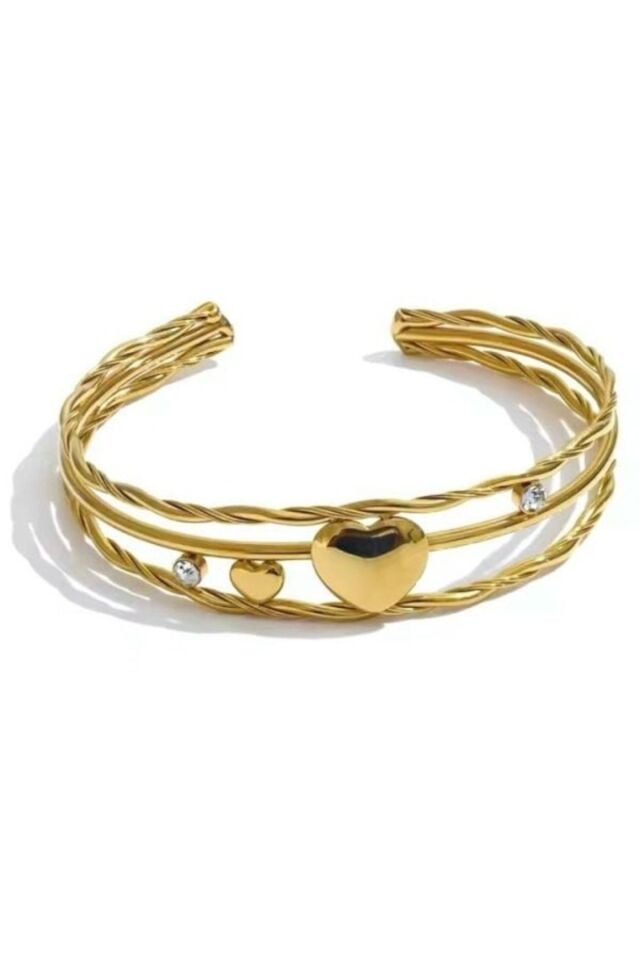 Kalp İkonlu Zirkon Taşlı Bilezik