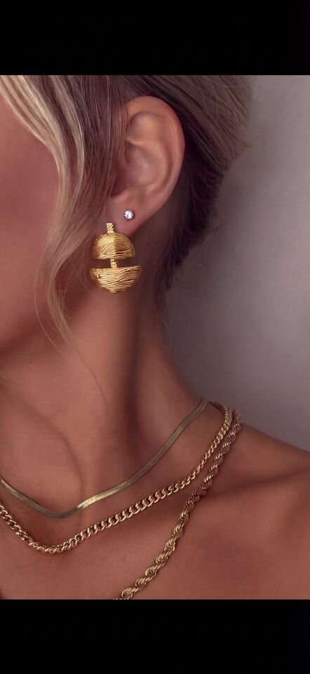 Çizgili Baget Küpe