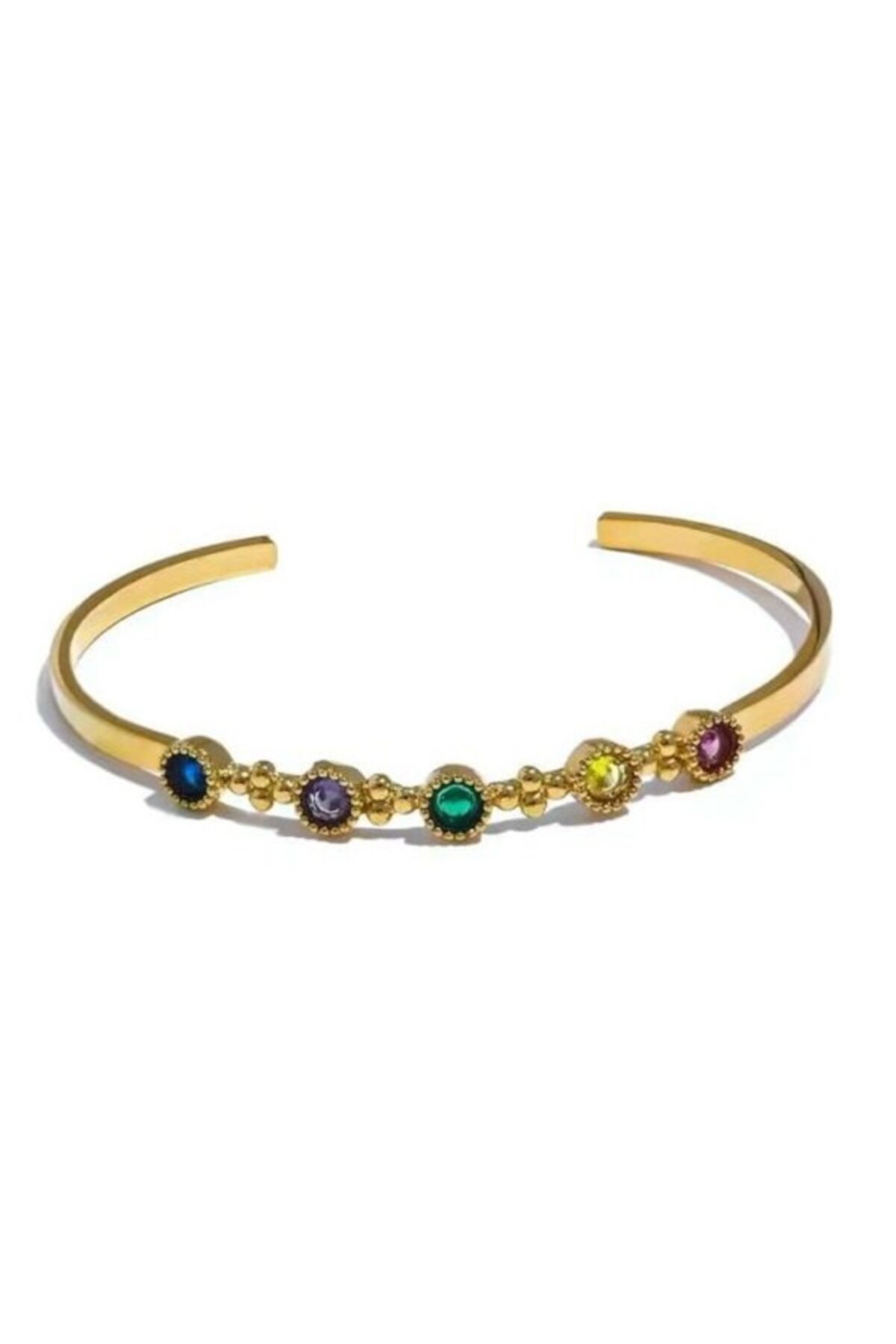 Renkli Zirkon Taşlı Bileklik