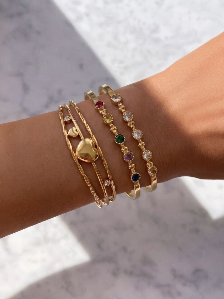 Renkli Zirkon Taşlı Bileklik