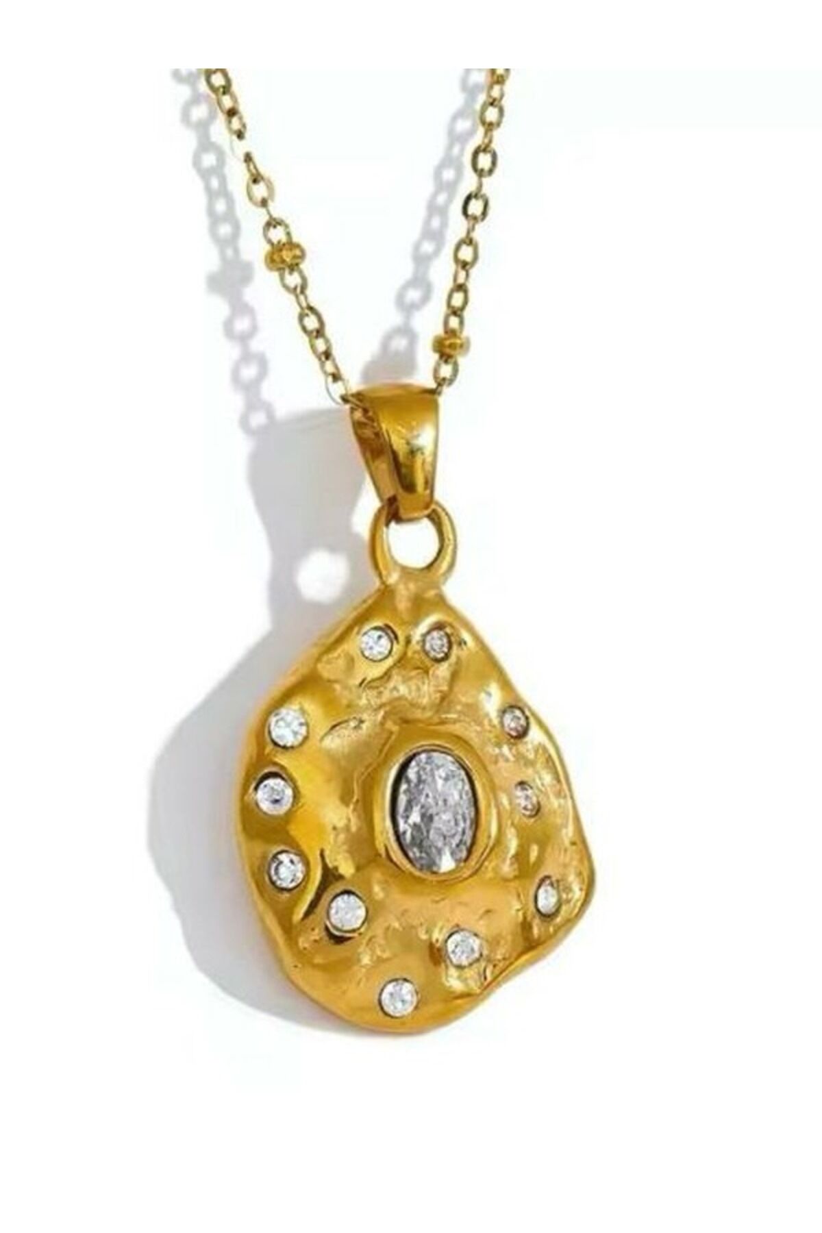 Zirkon Taşlı Asimetrik Kolye
