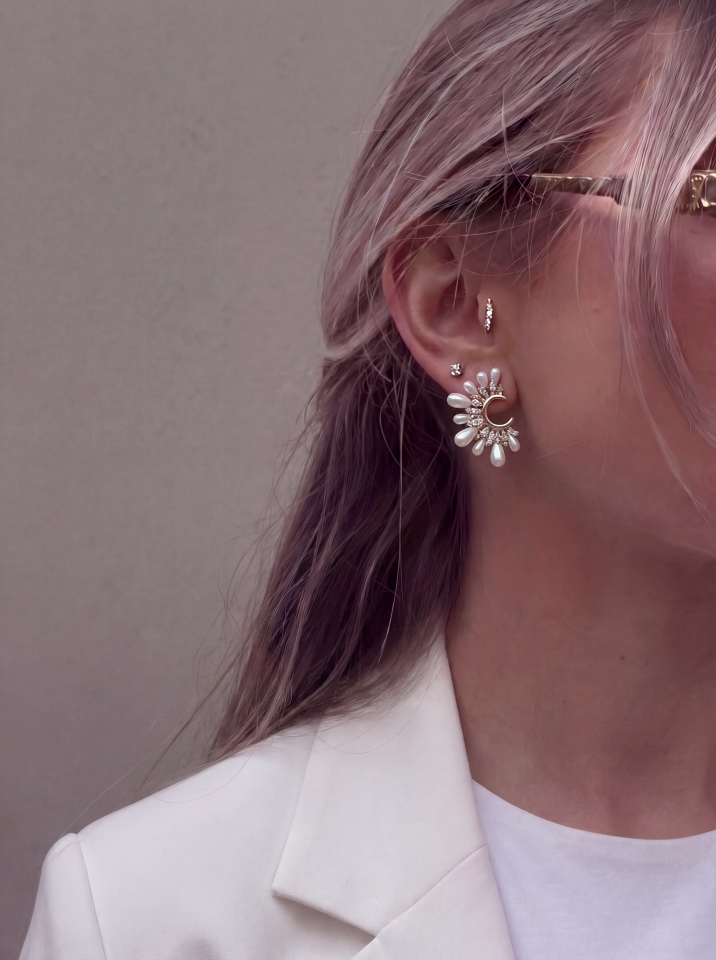 İnci Taşlı Vip Küpe