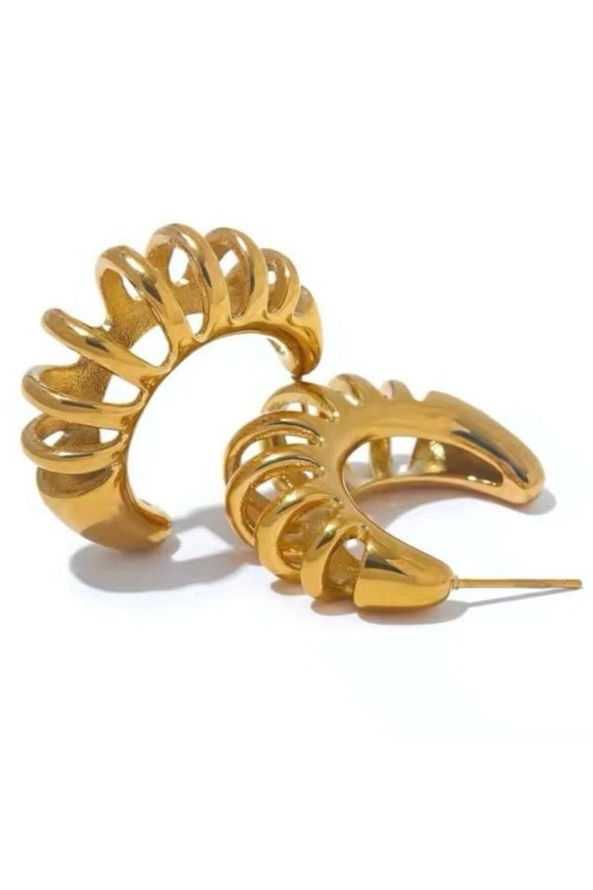 Yarım Ay Çelik Küpe