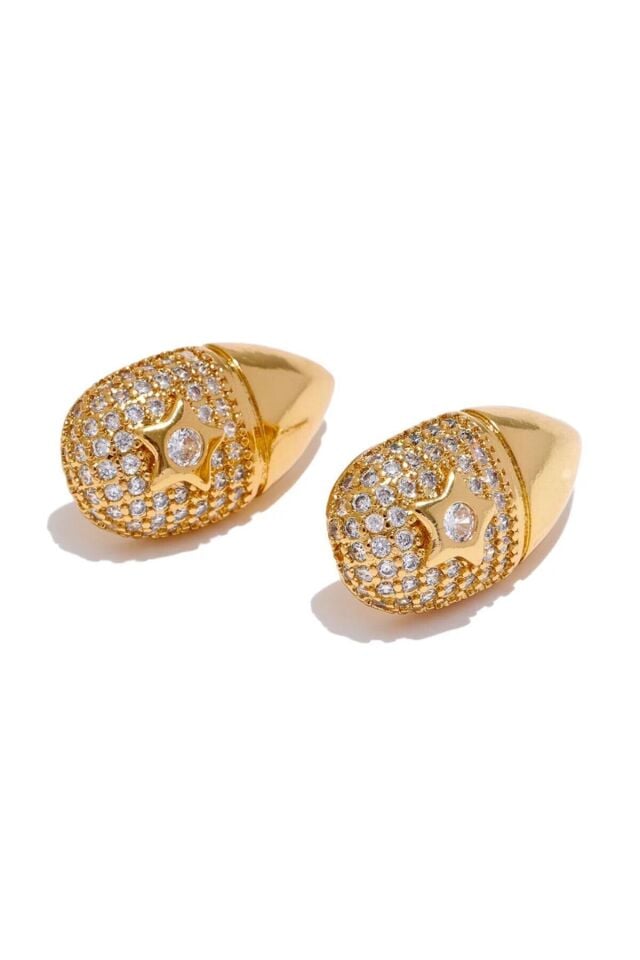 Yıldız İkon Damla Zirkon Küpe