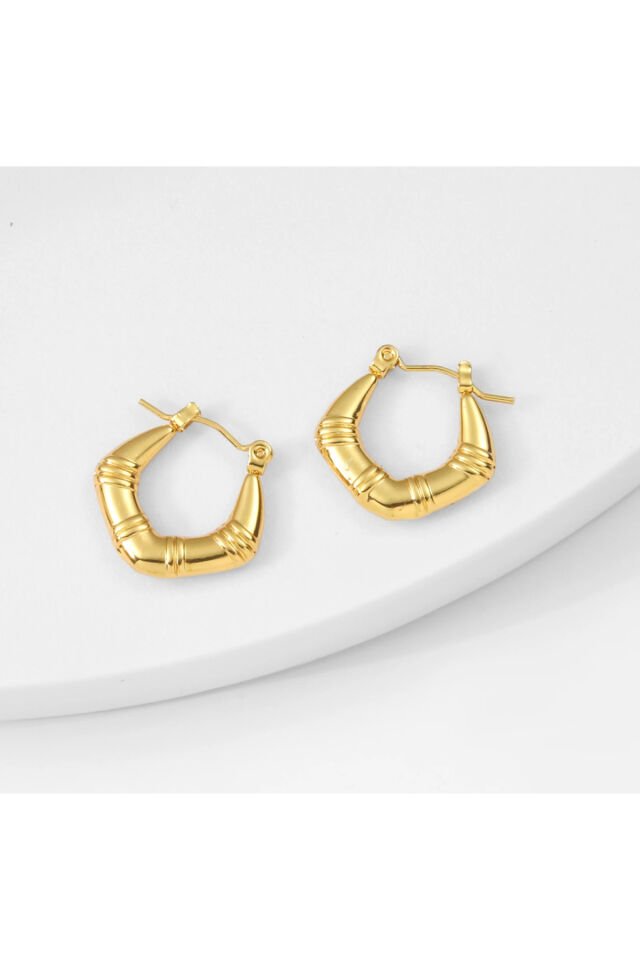 Gold Renk Halka Çelik Küpe