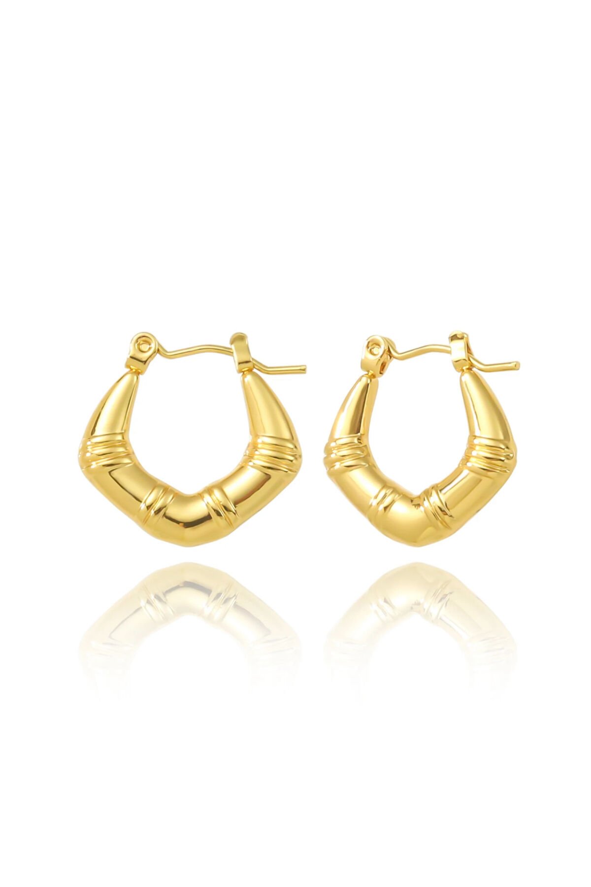 Gold Renk Halka Çelik Küpe