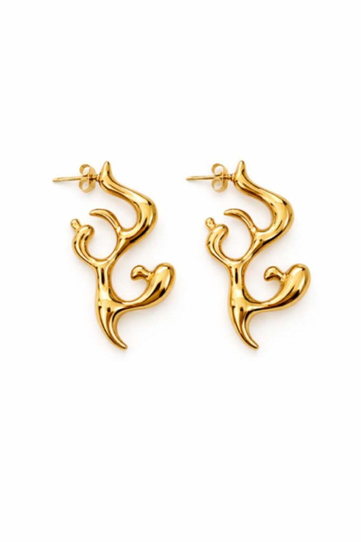 Asimetrik Dalgalı Çelik Küpe