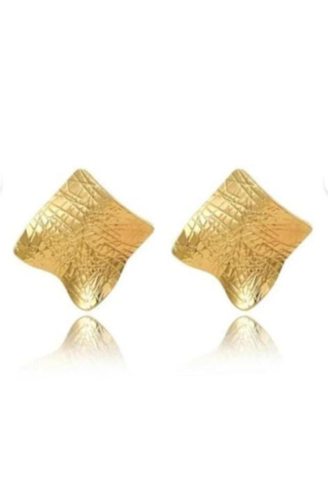 Gold Kare Çelik Küpe