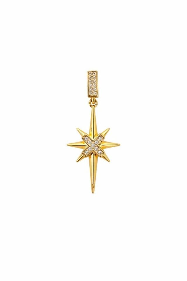 Zirkon Taş Kutup Yıldızı Charm