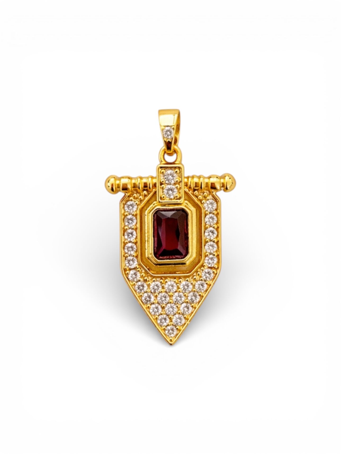 Kırmızı Taşlı Zirkon Kaplama Charm