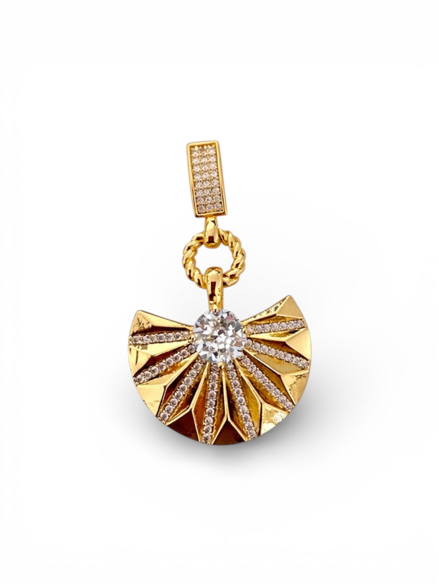 Zirkon Taş Kaplama Gold Renk Charm