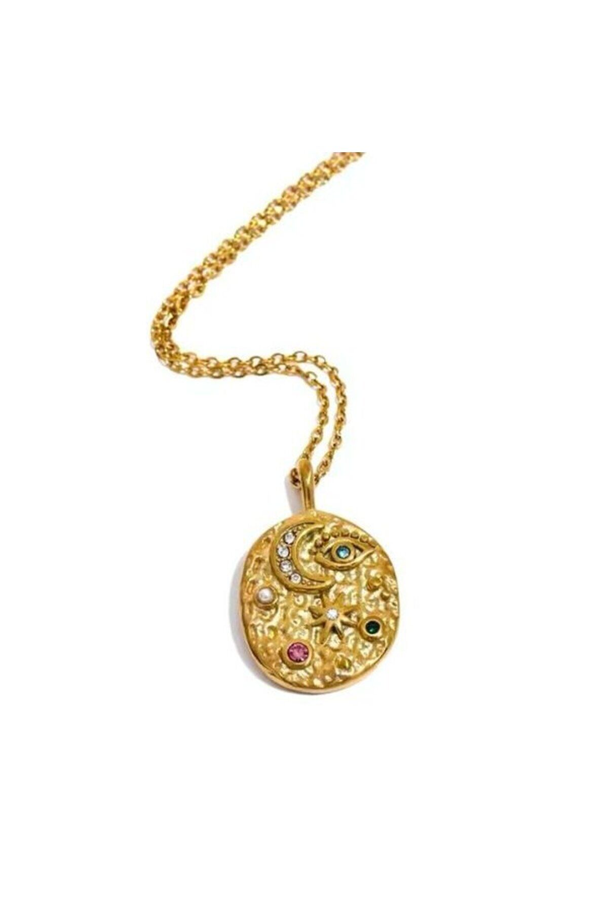 Zirkon Taş Kaplama Yıldız İkon Kolye