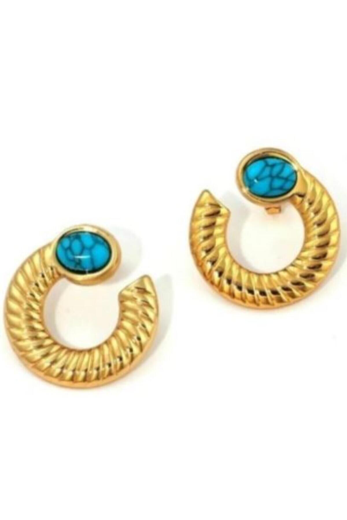 Mavi Boncuk Halka Küpe