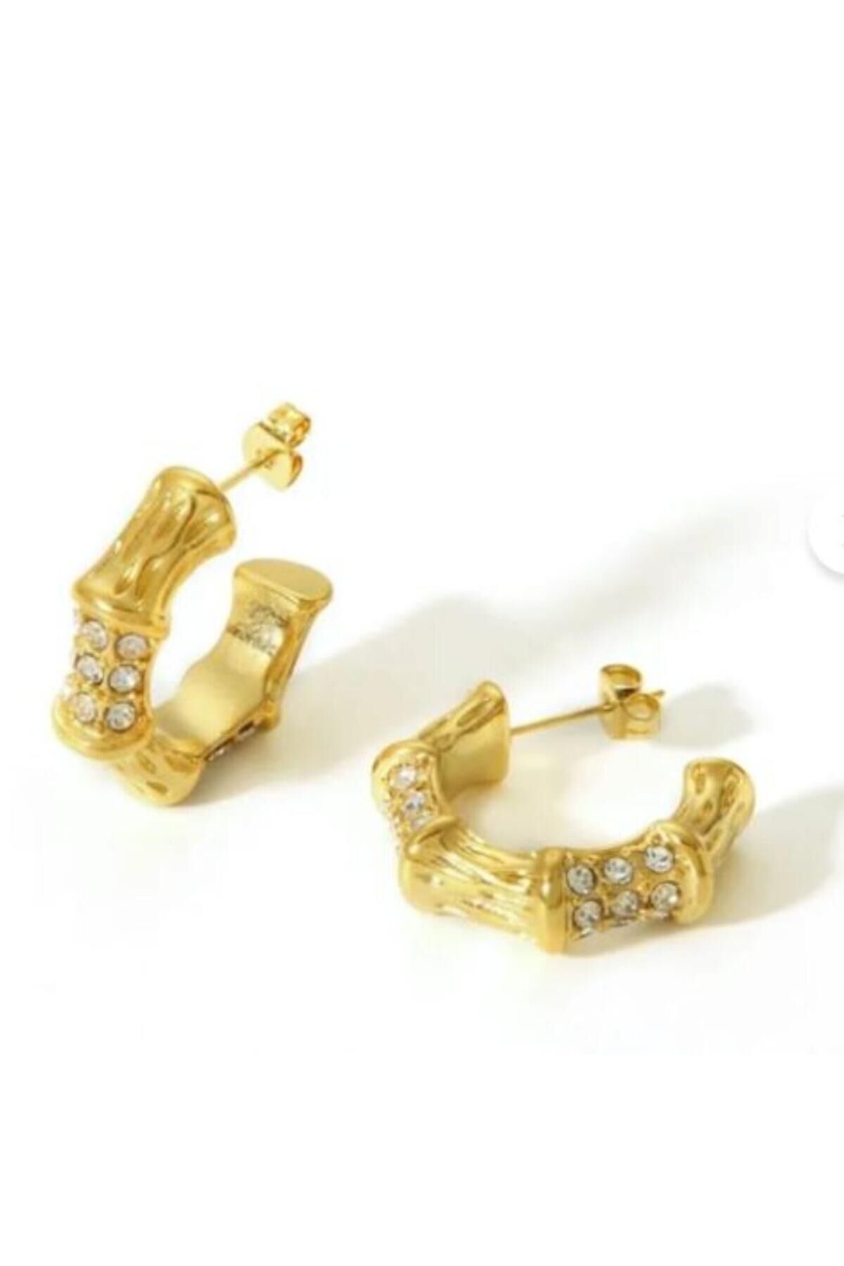 Zirkon Taşlı Halka Küpe