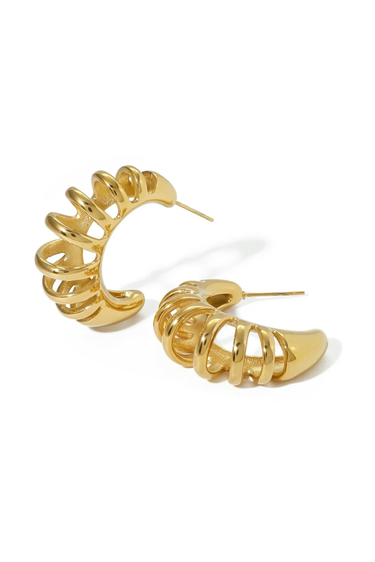 Gold Renk Çelik Halka Küpe