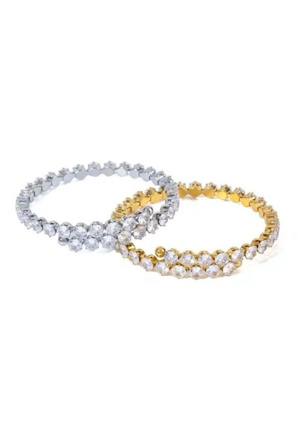 Zirkon Taşlı Esnek Bileklik
