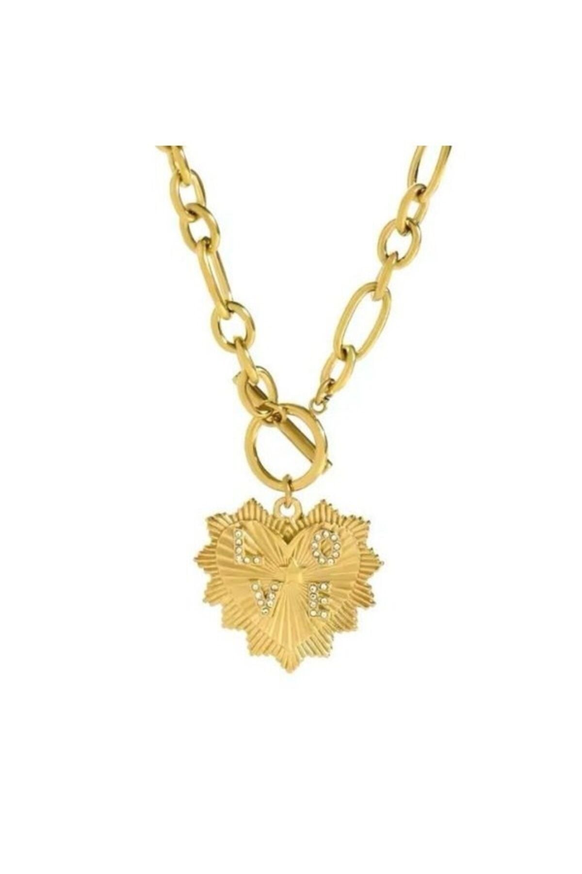 Zirkon LOVE Yazılı Kalp İkonlu Vip Kolye