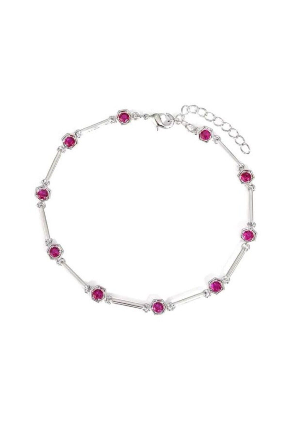 Fuşya Renk Silver Vip Bileklik