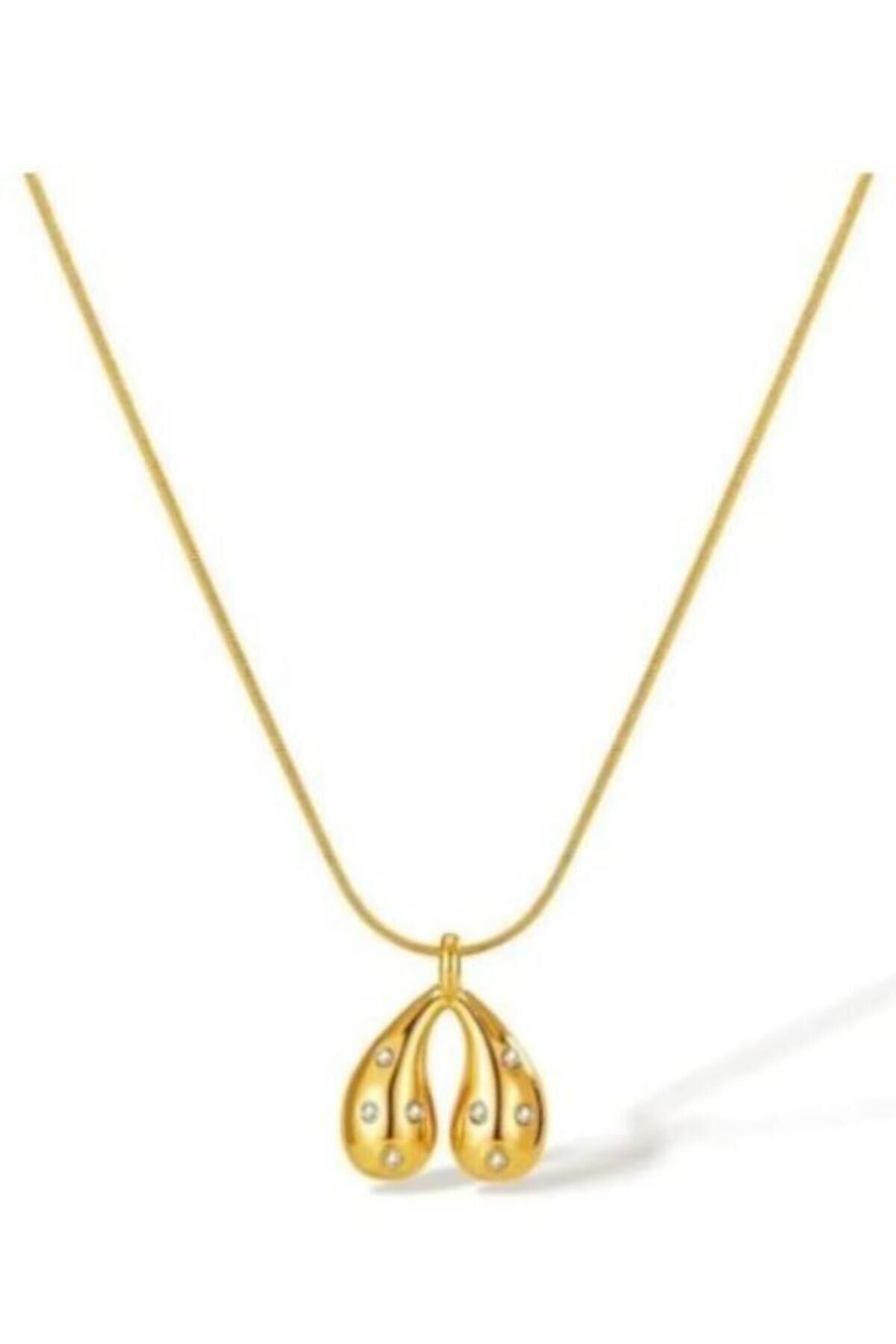 Zirkon Taşlı Çelik Kolye