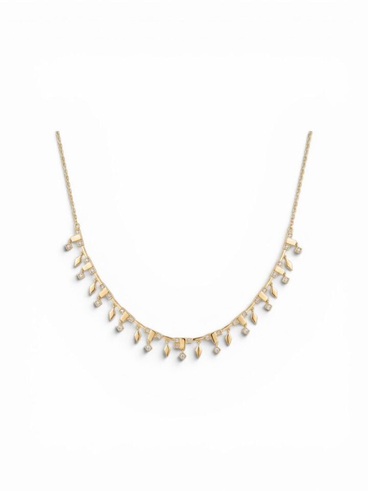 Zirkon Taşlı Tasarım Kolye