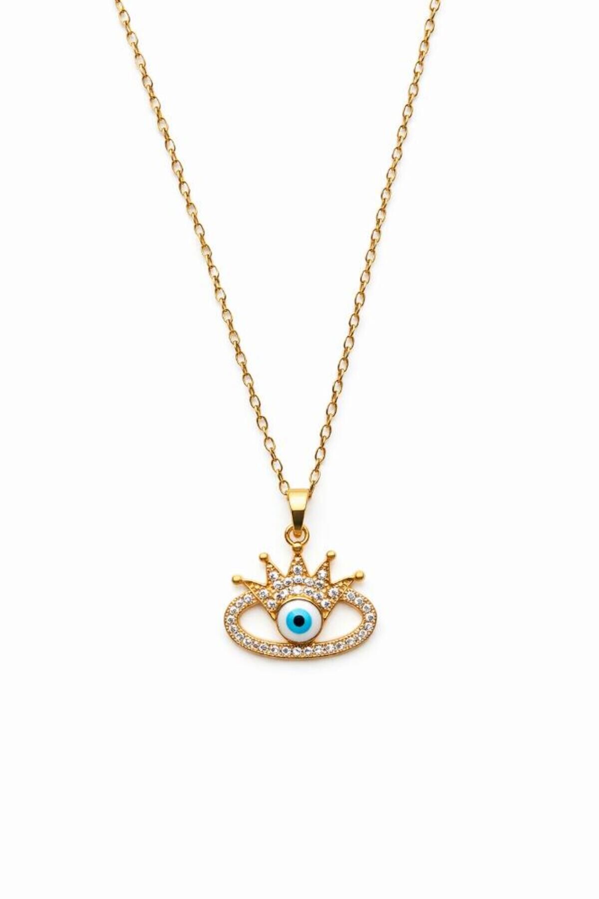 Göz İkonlu  Gold Kolye