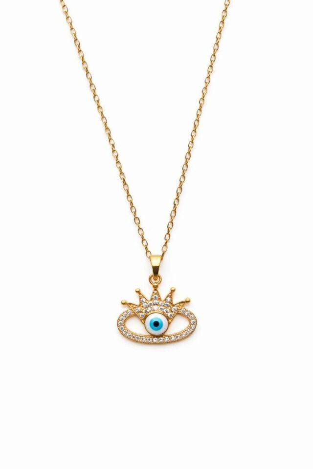 Göz İkonlu  Gold Kolye