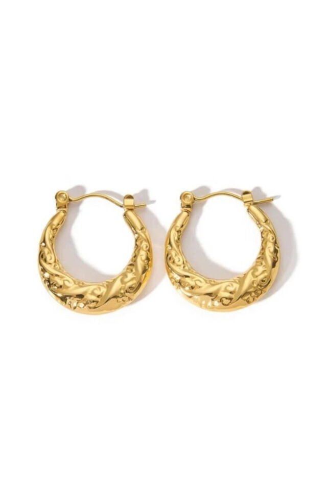 Gold Renkli Çelik Küpe