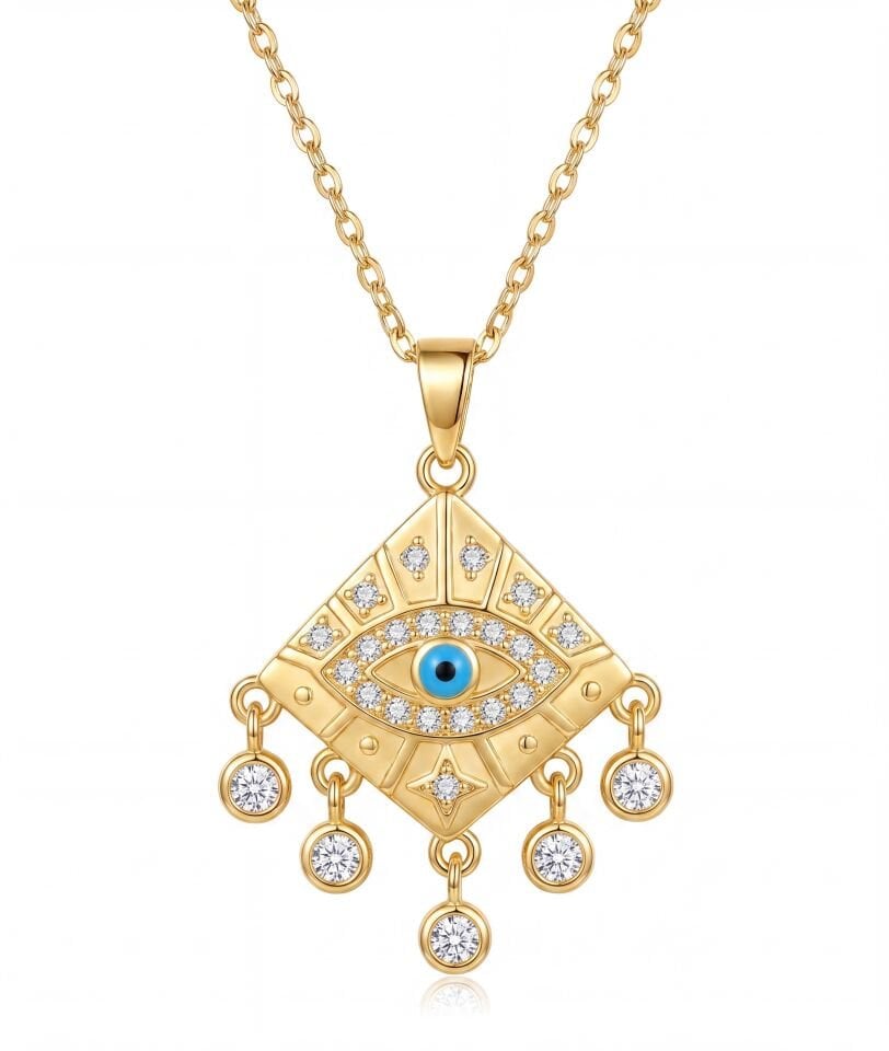 Nazar Göz İkonlu Çelik Kolye