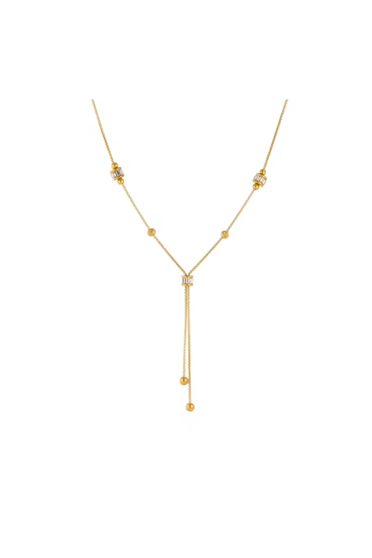 Zirkon Taşlı Y Kolye