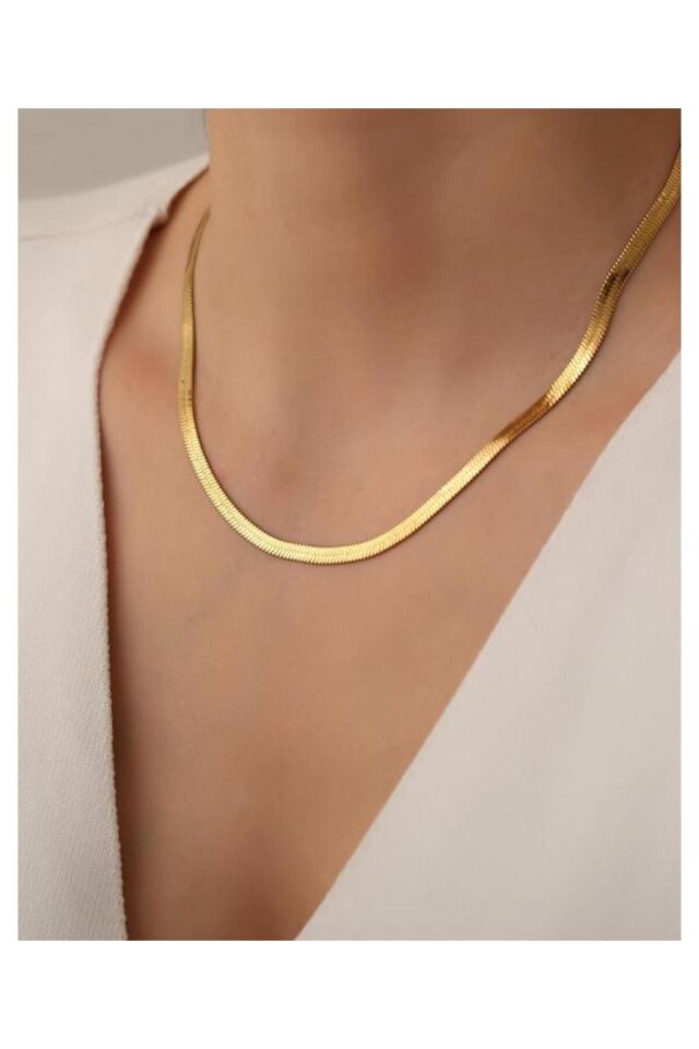 Gold İtalyan Çelik Kolye