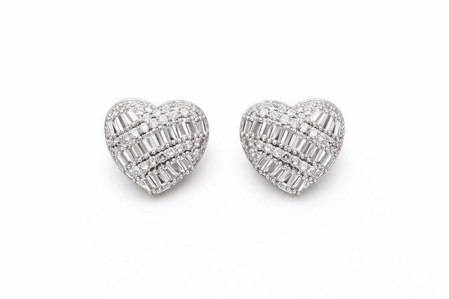 Zirkon Kaplama Kalp Küpe