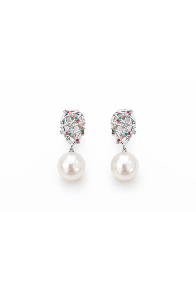 İnci Taşlı Renkli Vip Küpe