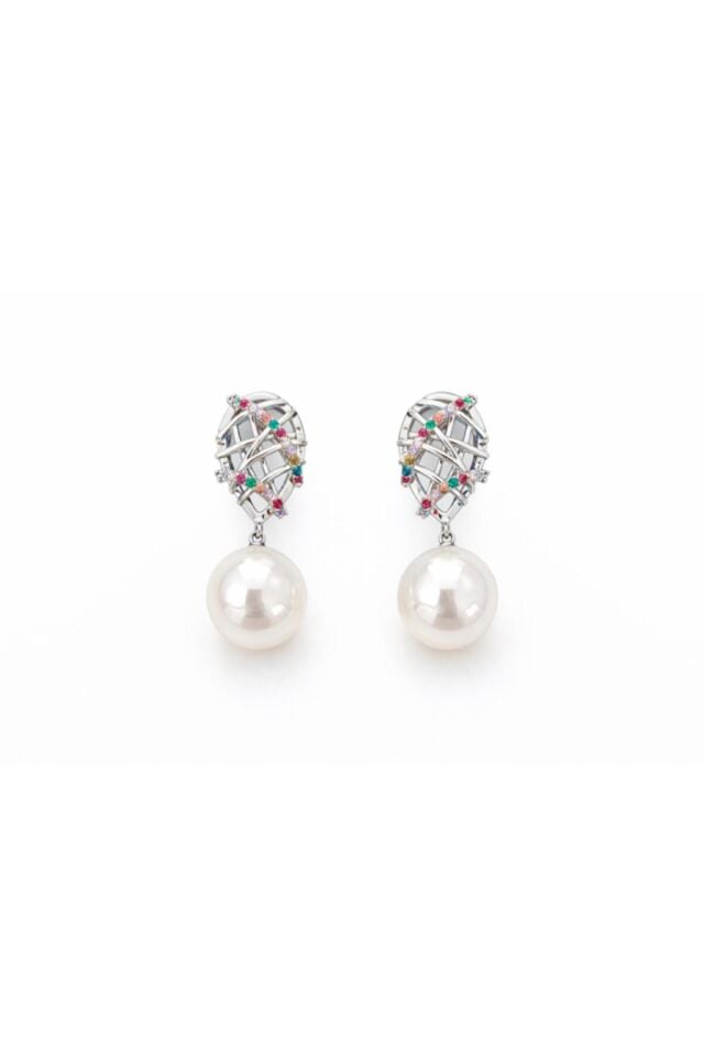 İnci Taşlı Renkli Vip Küpe