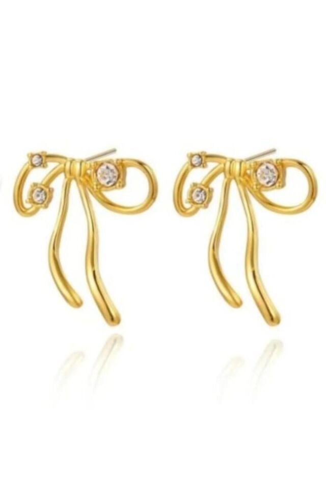 Zirkon Taşlı Kurdele İkon Çelik Küpe