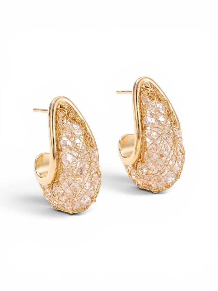 Örme Gold Küpe