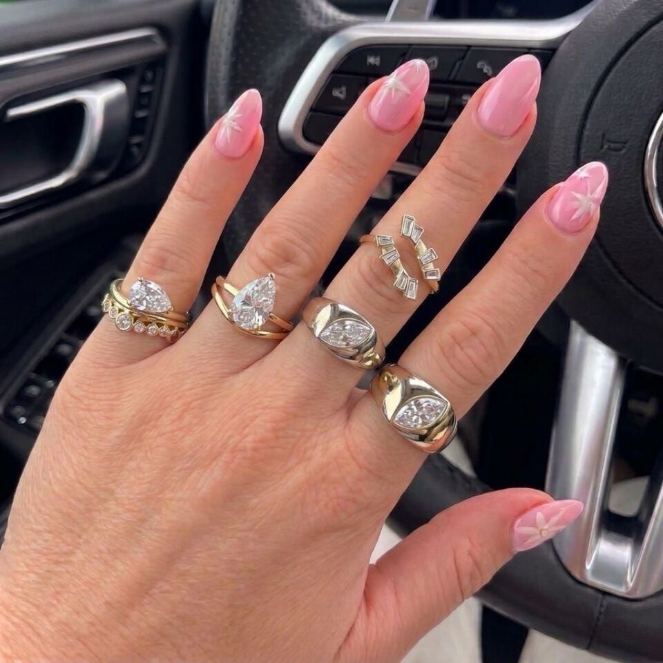 Gold Kesme Taşlı Yüzük