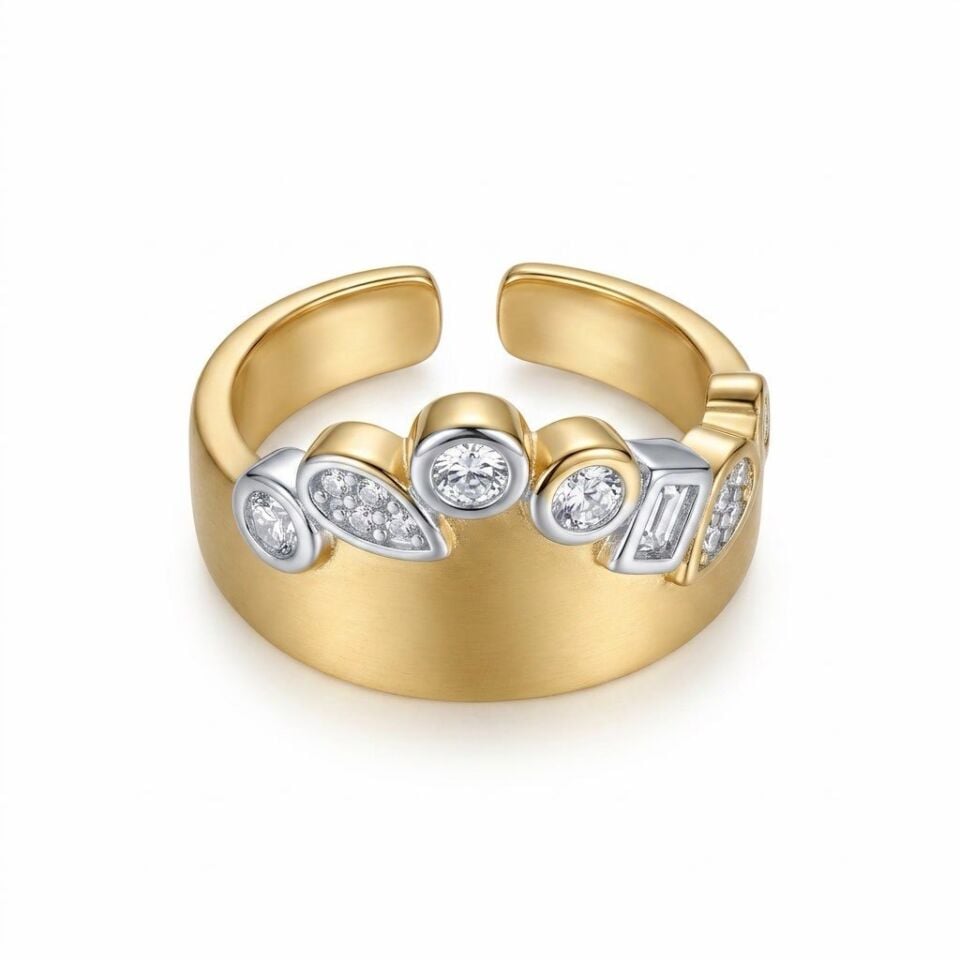 Gold Silver Taç Yüzük