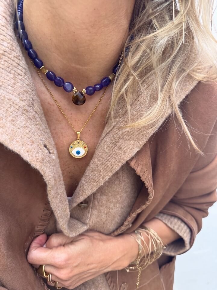 Renkli Taşlı Nazar Kolye