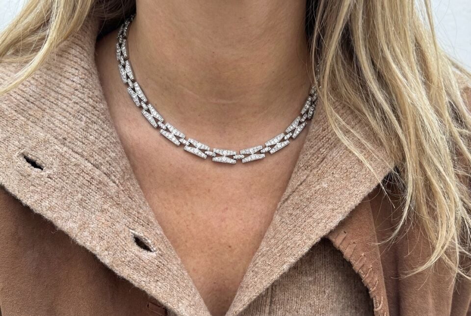 Zirkon Taş Kaplama Silver Kolye