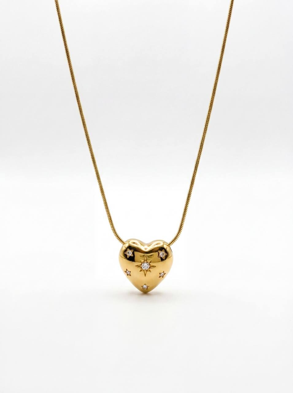 Zirkon Taşlı Kalp Kolye
