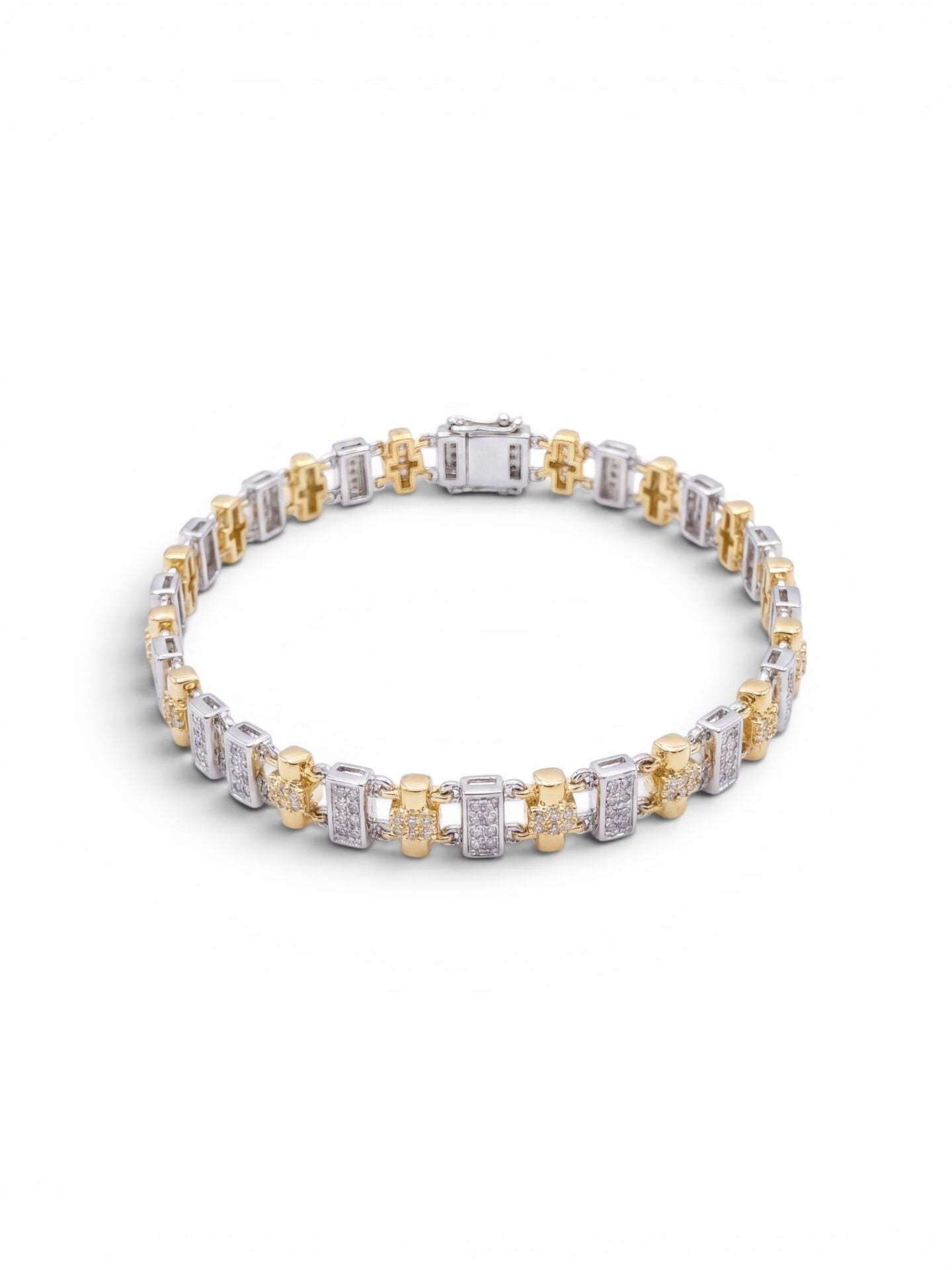 Gold & Silver Zigzag Bileklik