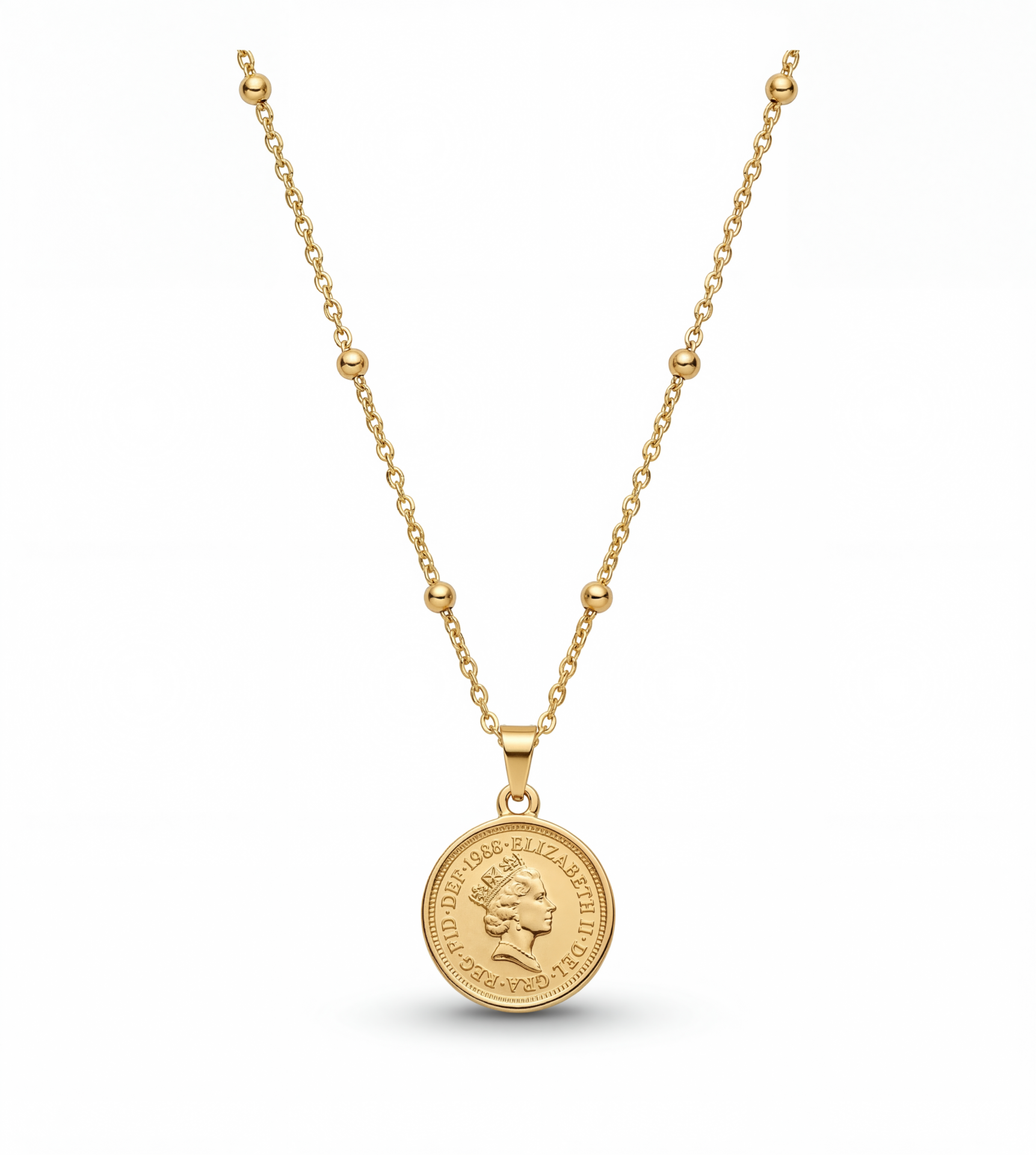Gold Renk Madalyon Kolye