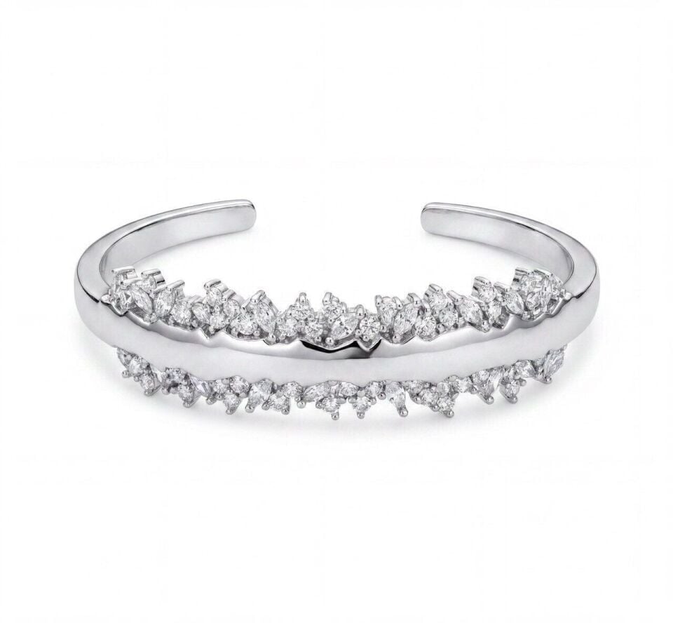 Silver Saçak Taşlı Bileklik