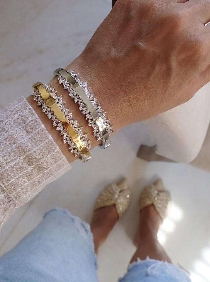 Silver Saçak Taşlı Bileklik